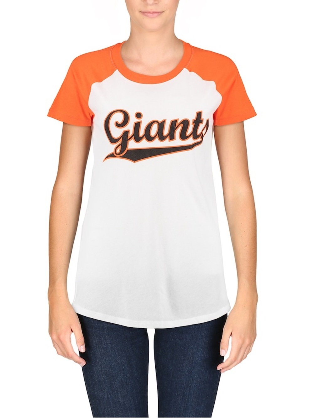 San Francisco Giants Shirt Womens Medium White MLB Baseball PINK Raglan Tee